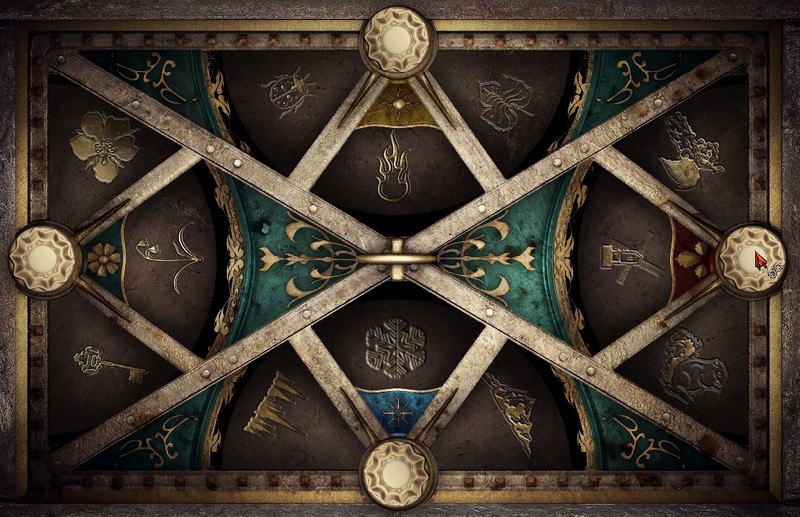 Mechanik mit Jahreszeiten-Symbolen (Black Mirror 2 Screenshot)