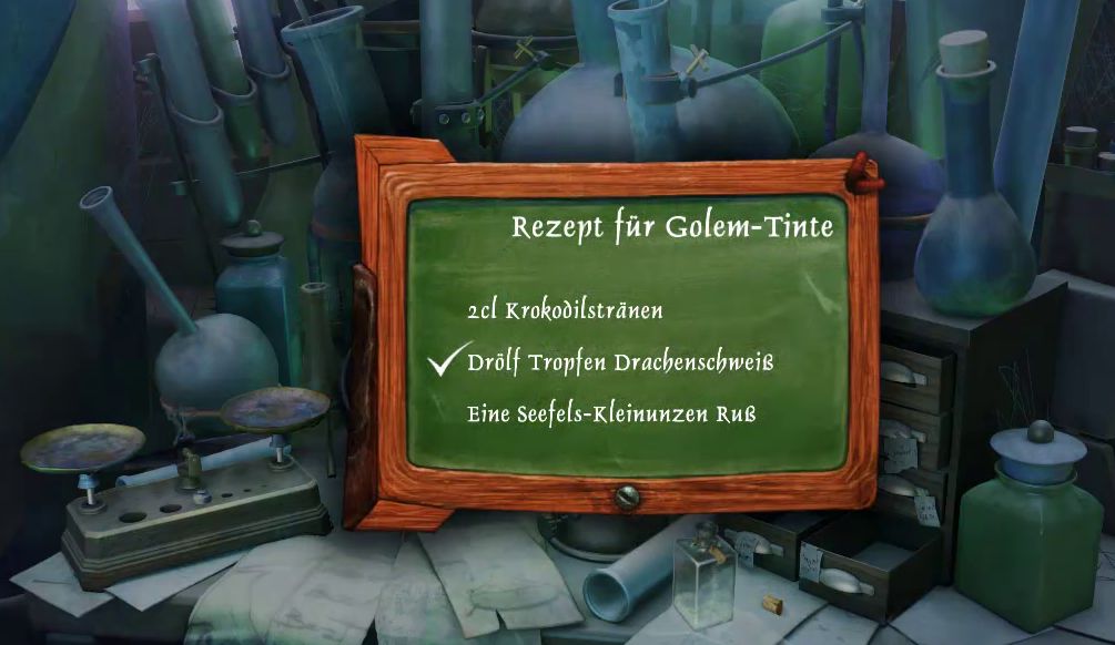 Rezept für Golem-Tinte (The Book of Unwritten Tales 2 Screenshot)
