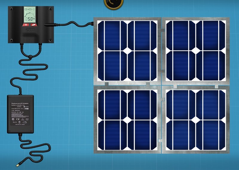 Zusammengebautes Solarbatterie-Set (Geheimakte Sam Peters Screenshot)