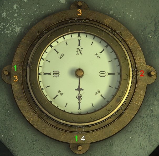 Kompass (Uhr) im Blockhaus (Geheimakte 1 Screenshot)