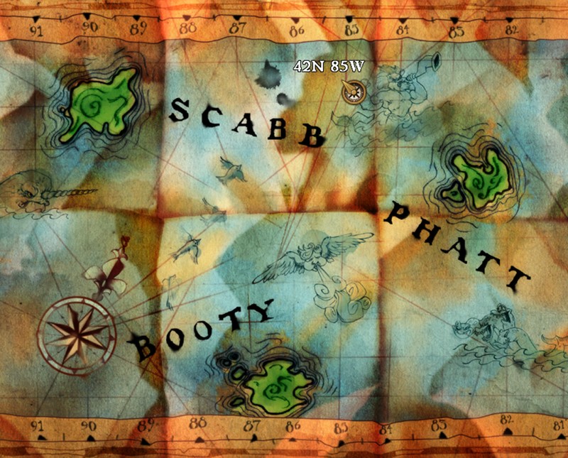 Karte mit Position der Mad Monkey (Monkey Island 2 Screenshot)