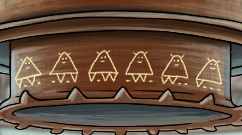 Symbole mit Fingerstellungen für die Nasenflöte (The Inner World Screenshot)